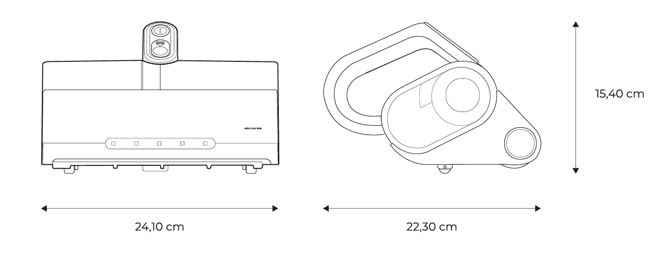 AIWA Mattress Cleaner FUTONSUI CORDLESS-measures AIWA Mattress Cleaner FUTONSUI CORDLESS-measures