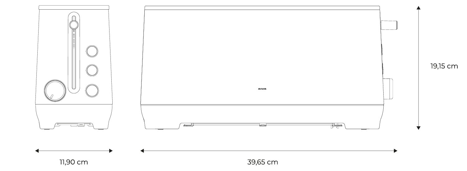 AIWA Toaster KONAGAI-measures AIWA Toaster KONAGAI-measures
