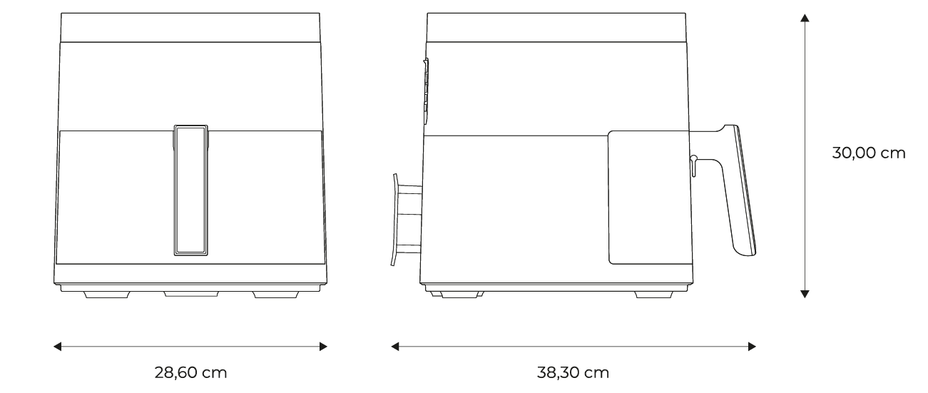 AIWA Air Fryer MIHARIBAN-measures AIWA Air Fryer MIHARIBAN-measures