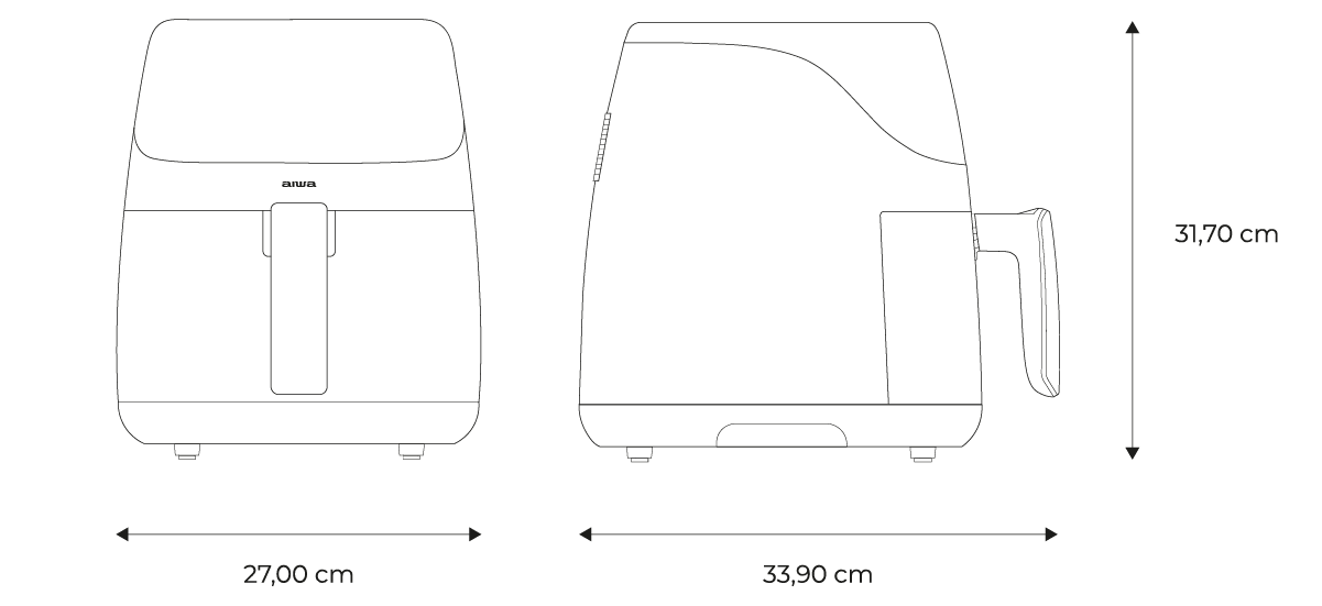 AIWA Air Fryer PANDA-measures AIWA Air Fryer PANDA-measures