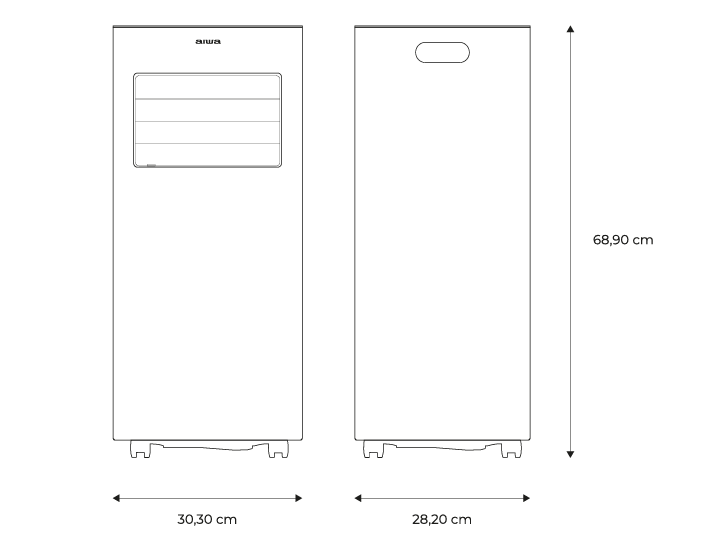 AIWA Portable Air Conditioning SETSUAIR-measures AIWA Portable Air Conditioning SETSUAIR-measures